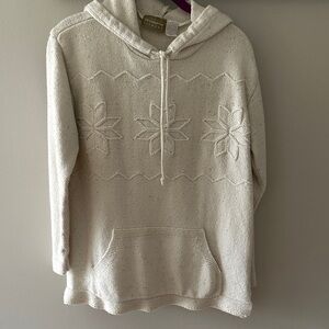 Liz Claiborne Cream Sweater with Floral Design